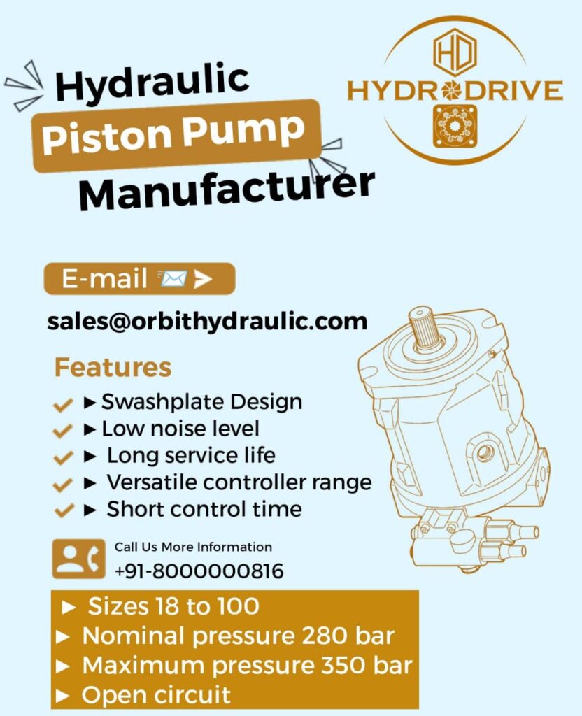 Hydraulic Axial Piston Pump Manufacturers in Ahmedabad Mumbai Chennai Bangalore Hyderabad Nashik Pune Indore Delhi Kolkata Coimbatore India
