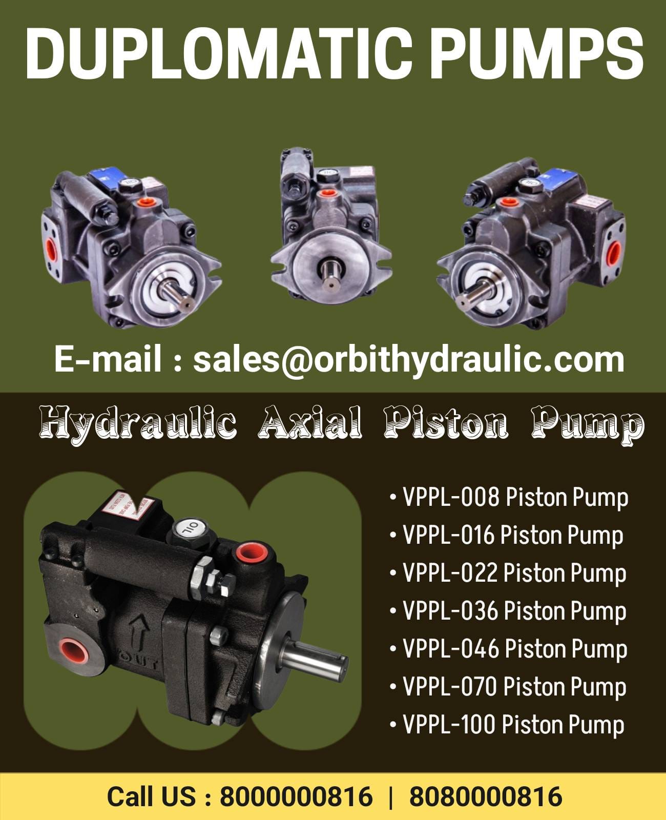 VPPL-022PCR-R10S/20N Duplomatic Hydraulics Axial Piston Pump