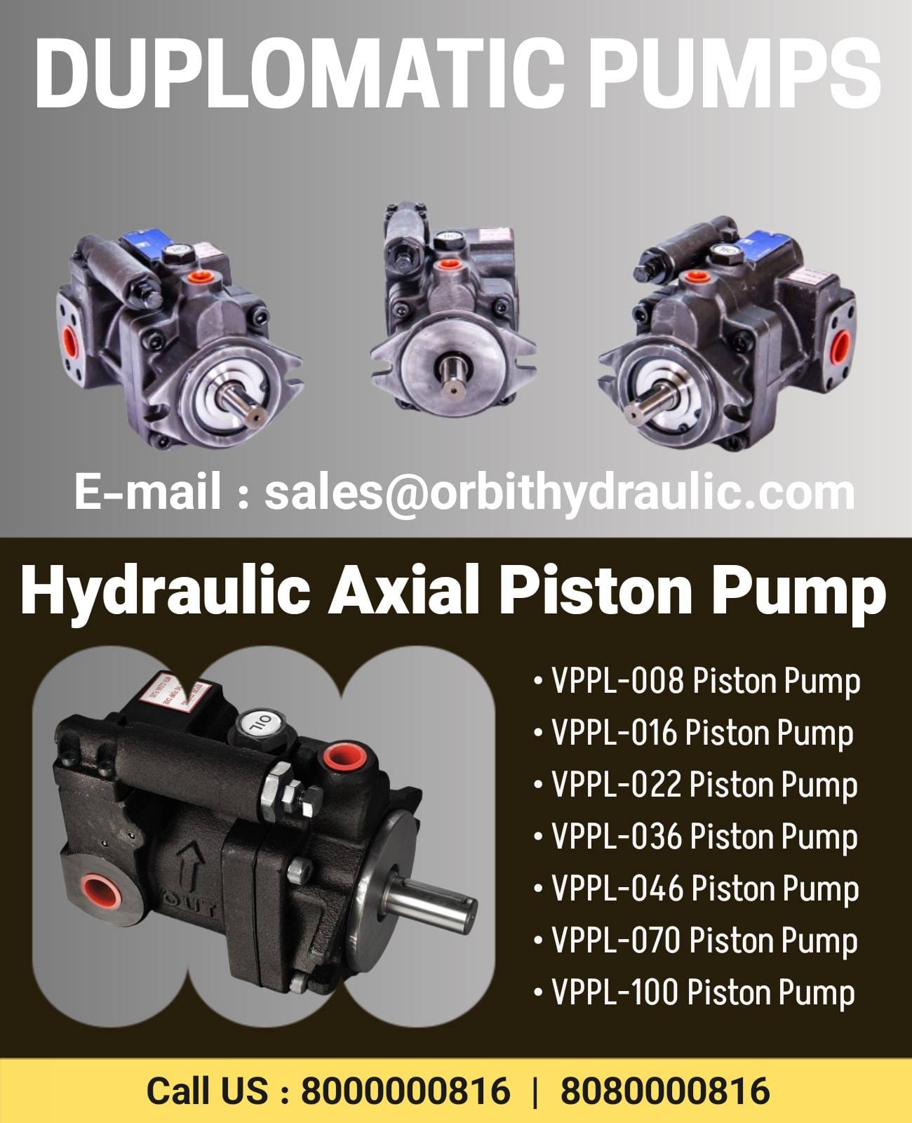 VPPL-070PC5-R10S/20N Duplomatic Hydraulics Axial Piston Pump